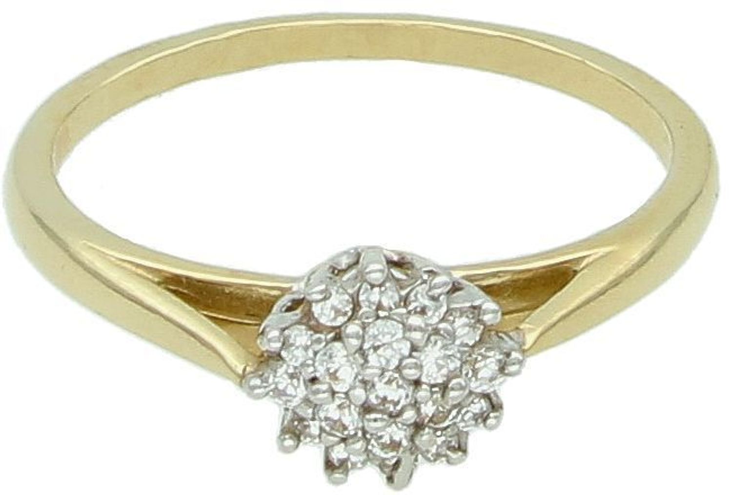 Złoty pierścionek damski korona z białymi cyrkoniami rozmiar 10 PI 717. Złoty pierścionek 585  z cyrkoniami. Idealny pomysł na prezent dla ukochanej kobiety.2.jpg